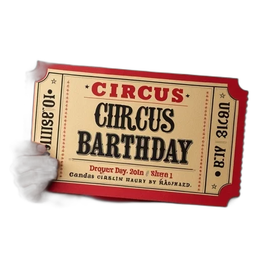 circus, ticket, birthday, invitations transparent PNG cut-out