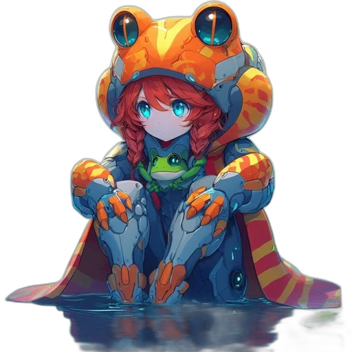 robot, creature, crown, jacket transparent PNG cut-out