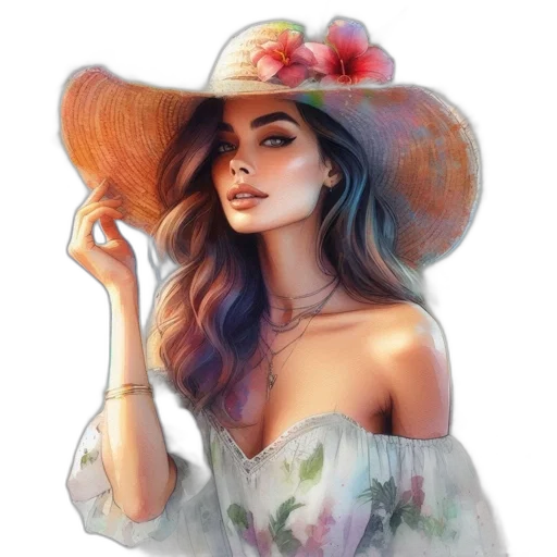 hat, dress, face, crown transparent PNG cut-out
