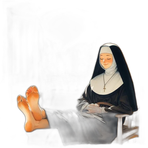 shoes, staff, face, photorealistic transparent PNG cut-out