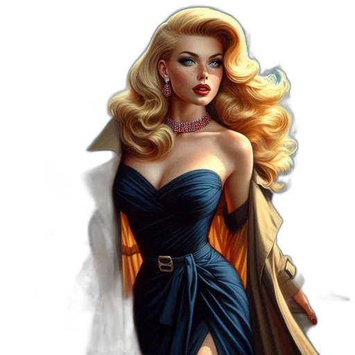 dress, comic book art, fantasy art, concept art transparent PNG cut-out