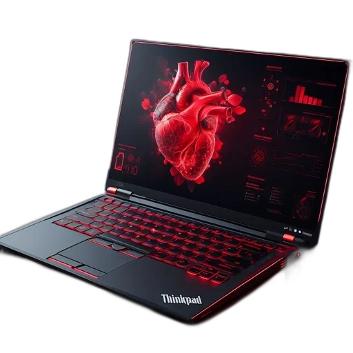 cyberpunk, thinkpad, laptop, features transparent PNG cut-out