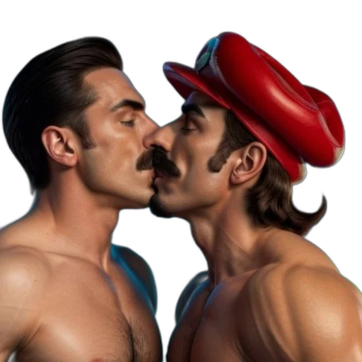 hat, photorealistic, two, men transparent PNG cut-out