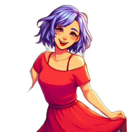 dress, pixel art, anime, cartoon transparent PNG cut-out