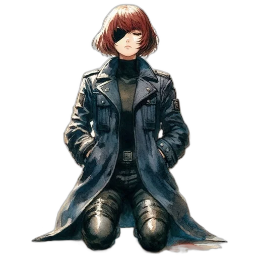 jacket, robot, face, staff transparent PNG cut-out