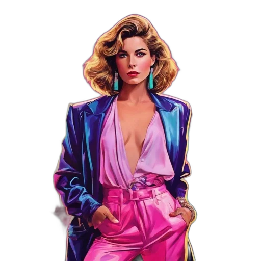 jacket, dress, jewelry, vaporwave transparent PNG cut-out