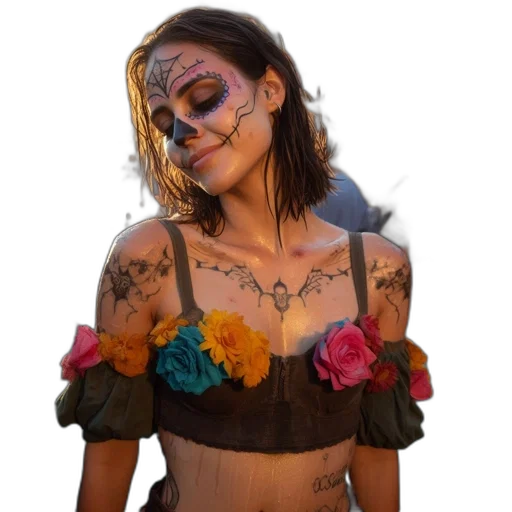 jacket, mask, jewelry, cyberpunk transparent PNG cut-out