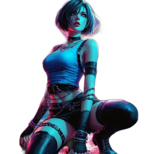 cyberpunk, concept art, comic book art, fantasy art transparent PNG cut-out