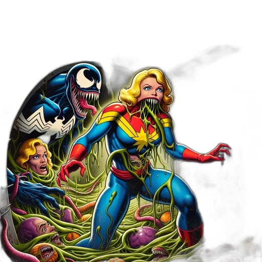 comic book art, concept art, underwater, parody transparent PNG cut-out