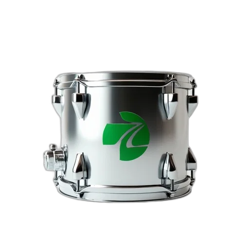 3d render, shiny, silver, drum transparent PNG cut-out