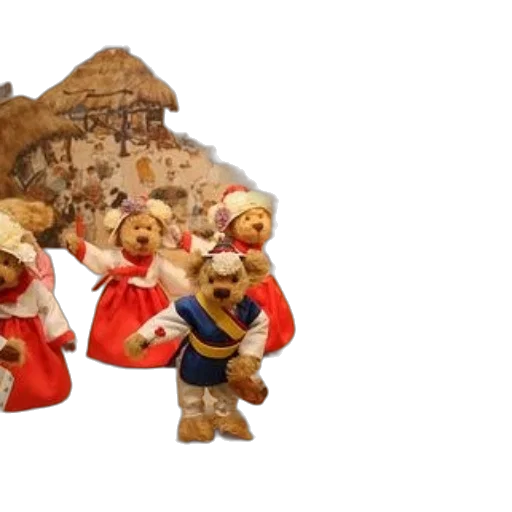 3d render, group, teddy, bears transparent PNG cut-out