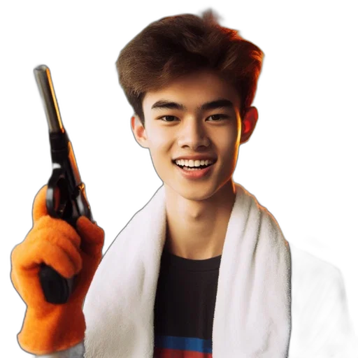 weapon, staff, hair, photorealistic transparent PNG cut-out