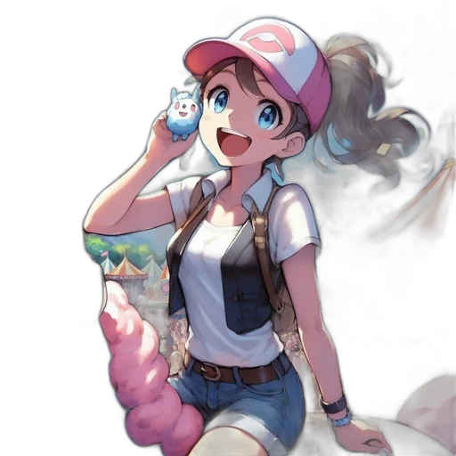 dress, hat, staff, weapon transparent PNG cut-out