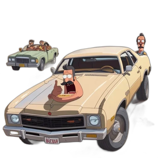 car, concept art, cartoon, comic book art transparent PNG cut-out