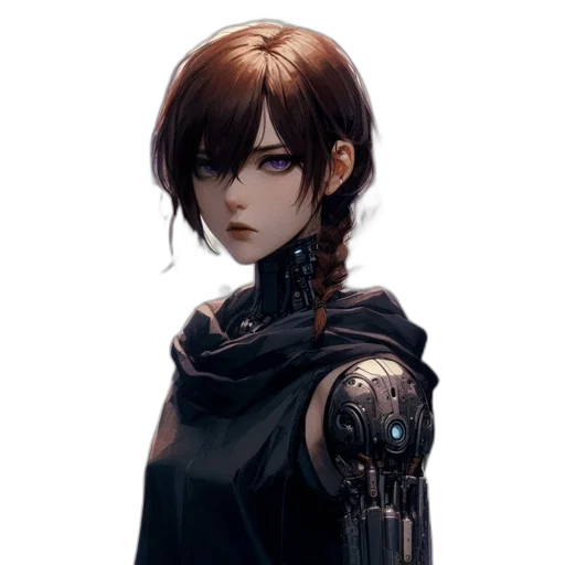 robot, face, staff, jacket transparent PNG cut-out