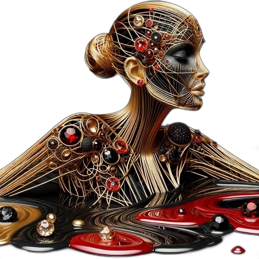 jewelry, robot, crown, concept art transparent PNG cut-out