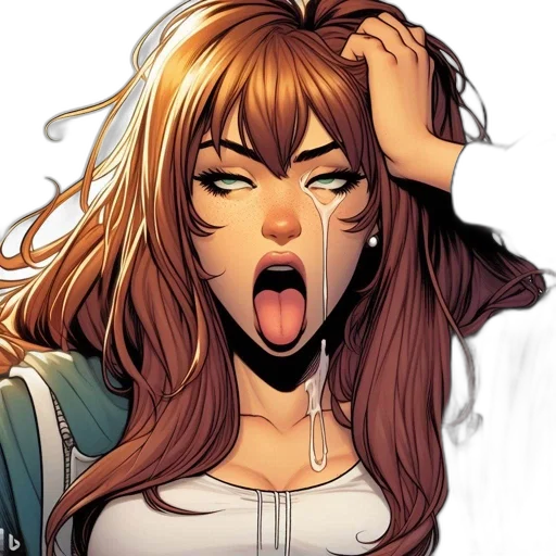 face, comic book art, concept art, cartoon transparent PNG cut-out
