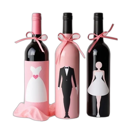 bottle, 3d render, three, wine transparent PNG cut-out
