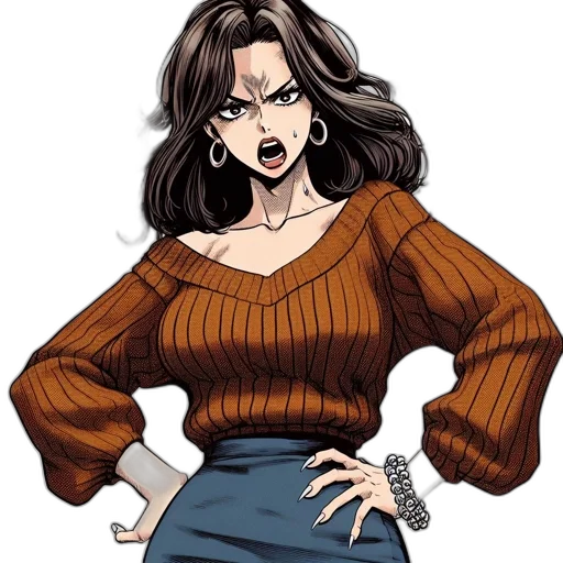 jacket, dress, comic book art, cartoon transparent PNG cut-out