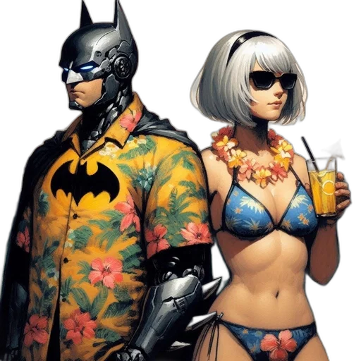 comic book art, concept art, cyberpunk, fantasy art transparent PNG cut-out
