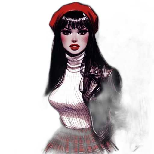 dress, jacket, hat, face transparent PNG cut-out
