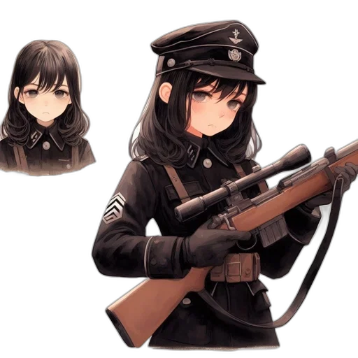 weapon, staff, hat, jacket transparent PNG cut-out