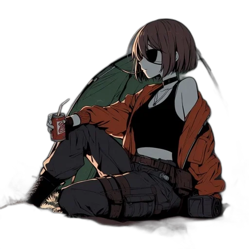 jacket, weapon, robot, mask transparent PNG cut-out