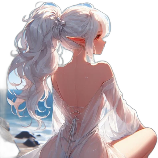 dress, crown, hair, face transparent PNG cut-out