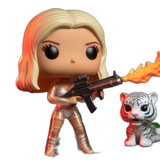 concept art, fire, blonde, woman transparent PNG cut-out