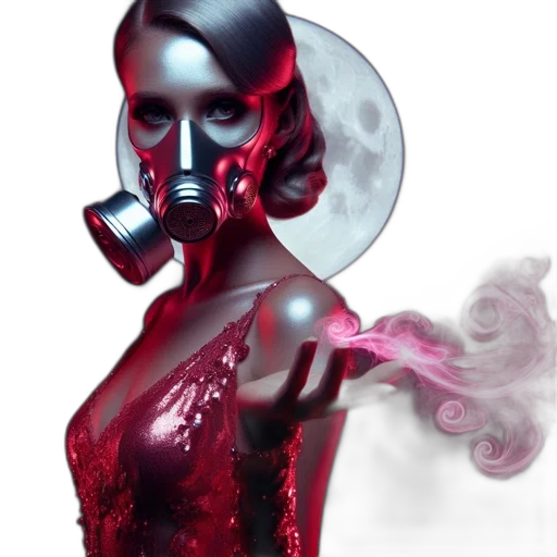 mask, robot, concept art, cyberpunk transparent PNG cut-out