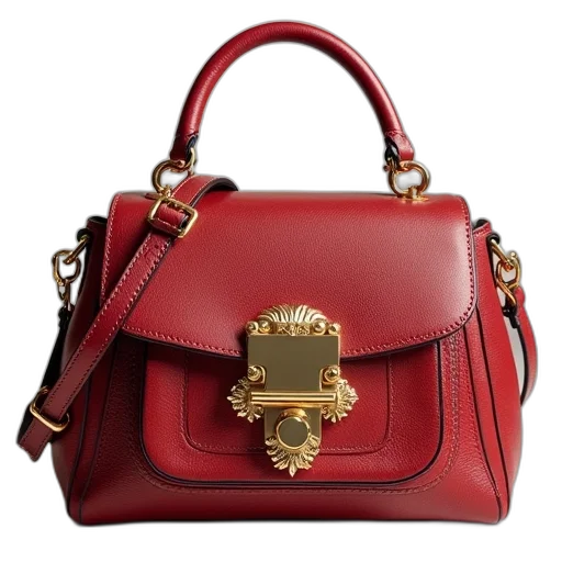 red, chloe, satchel, bag transparent PNG cut-out