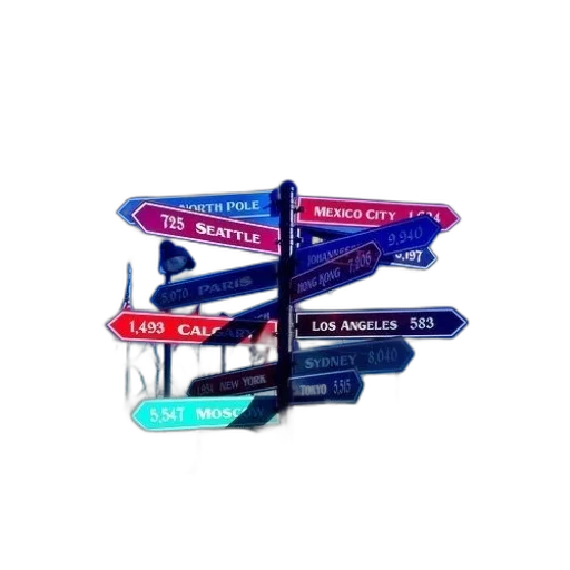 3d render, signpost, signs, pointing transparent PNG cut-out