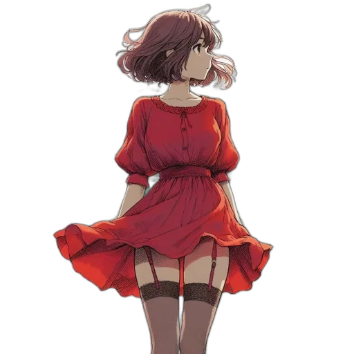 dress, staff, flower, robot transparent PNG cut-out