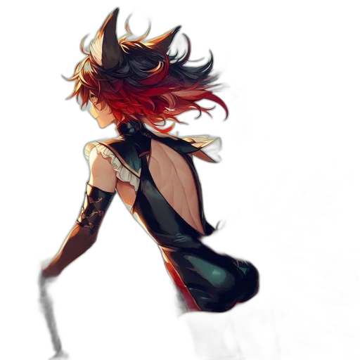 dress, hair, shoes, weapon transparent PNG cut-out