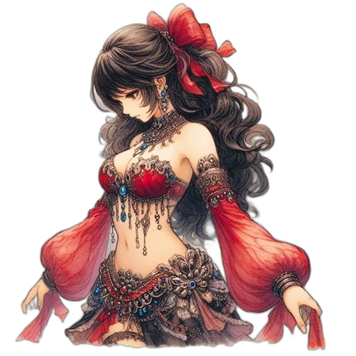 dress, fantasy art, concept art, pixel art transparent PNG cut-out