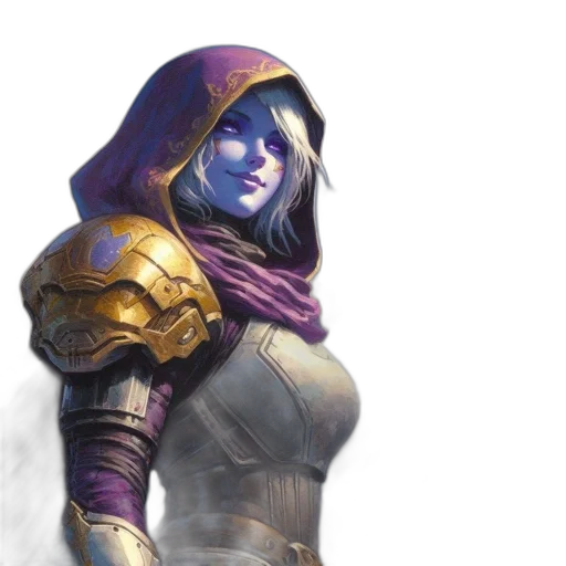 concept art, fantasy art, comic book art, blue transparent PNG cut-out