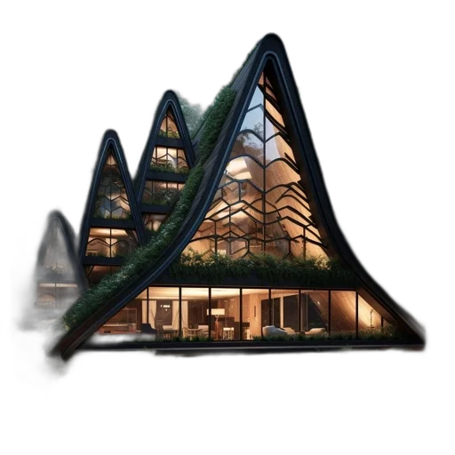 building, umbrella, crown, 3d render transparent PNG cut-out