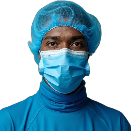 staff, mask, face, blue transparent PNG cut-out