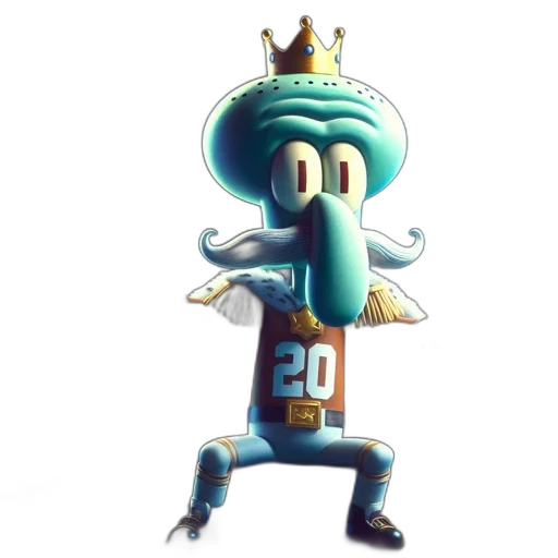 crown, staff, robot, creature transparent PNG cut-out