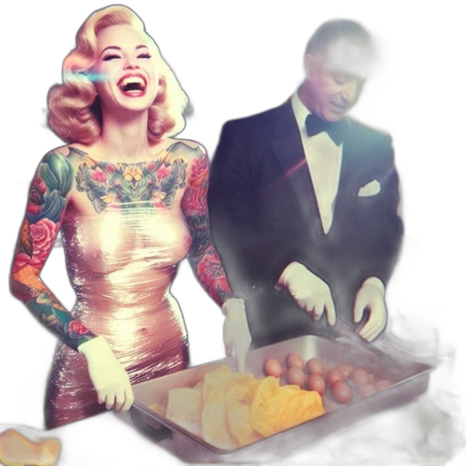 food, fire, woman, strapless transparent PNG cut-out