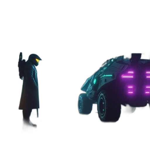 car, robot, weapon, jacket transparent PNG cut-out