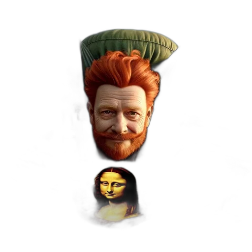 crown, staff, face, hat transparent PNG cut-out