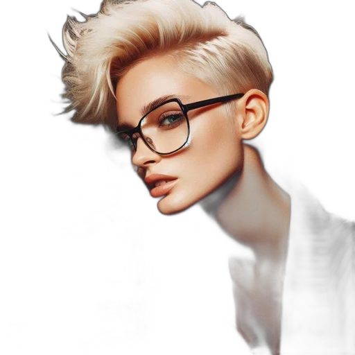 face, hair, photorealistic, cartoon transparent PNG cut-out