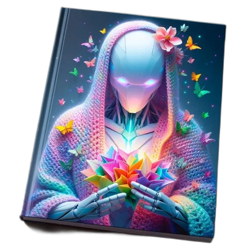 robot, creature, cyberpunk, vaporwave transparent PNG cut-out