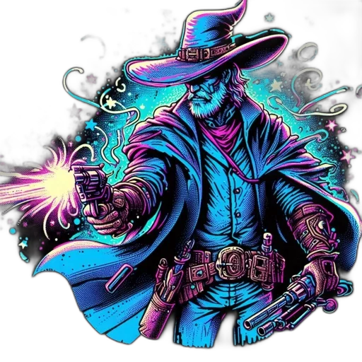 jacket, staff, weapon, comic book art transparent PNG cut-out