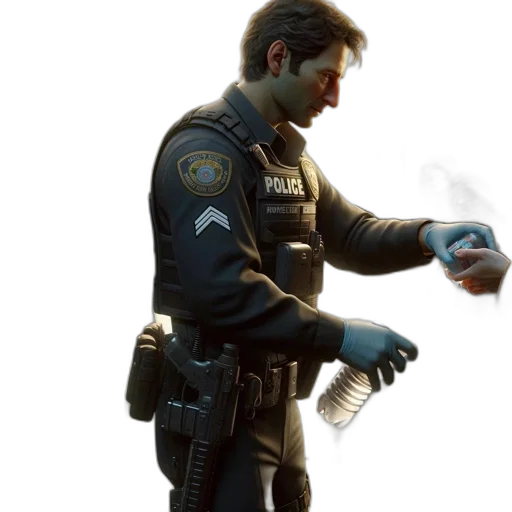 weapon, jacket, staff, bottle transparent PNG cut-out