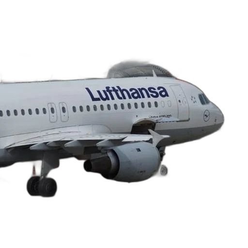 3d render, photorealistic, lufthansa, airplane transparent PNG cut-out