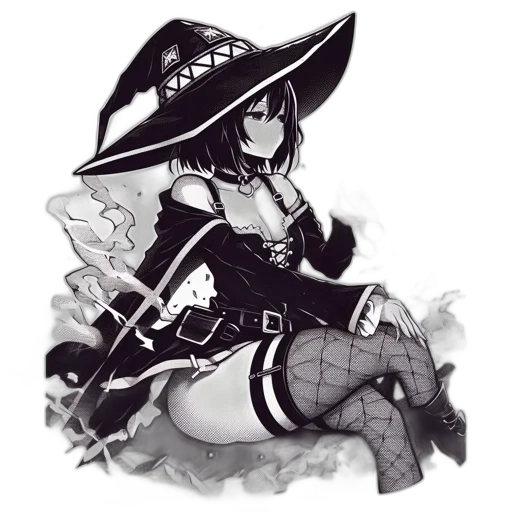hat, staff, weapon, dress transparent PNG cut-out