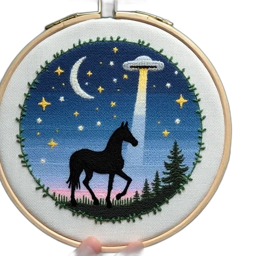 close-up, cross-stitch, embroidery, depicting transparent PNG cut-out