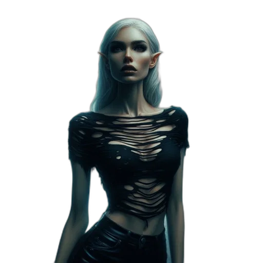 dress, creature, staff, robot transparent PNG cut-out